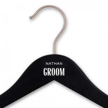 Personalized Wooden Wedding Clothes Hanger - Groom