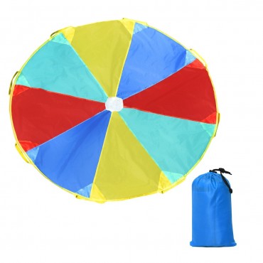 Outdoor Kids Folded Play Parachute With 8 Resistant - Handles