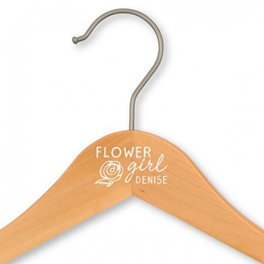 Personalized Wooden Flower Girl Wedding Clothes Hanger - Modern Rose