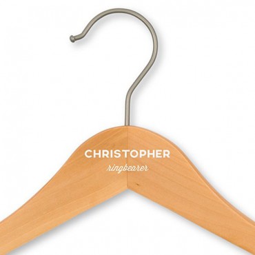 Personalized Wooden Ring Bearer Wedding Clothes Hanger - Classic