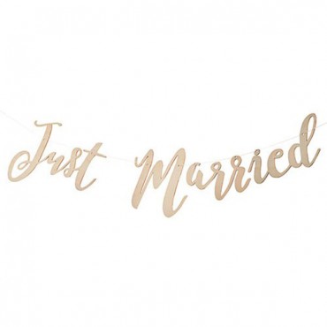 Just Married Wooden Wedding Banner