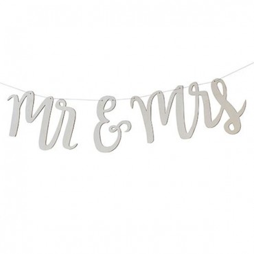 Mr And Mrs Wooden Wedding Banner - 2 Pieces