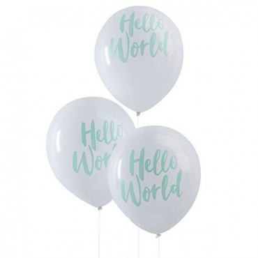 Hello World - Baby Shower Balloons - 4 Pieces