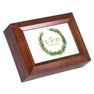 Wooden Music Box - Love Wreath Print