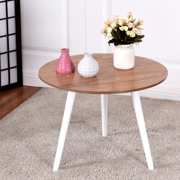 Dining Living Room Modern Pine Round End Table