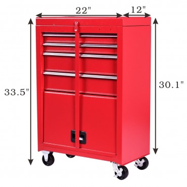 Portable Tool Chest Rolling Tool Storage Box Cabinet Organizer 4 Sliding Drawers