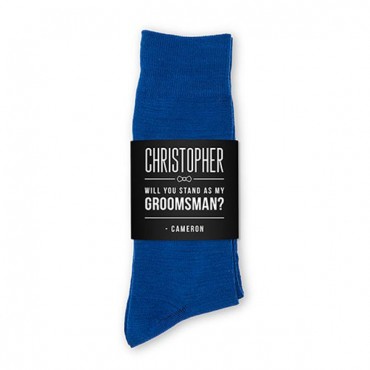 Personalized Men's Socks Wedding Gift - Will You Stand