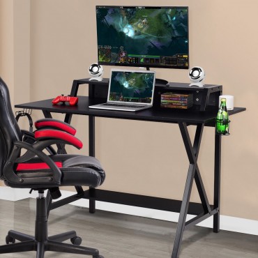 All-In-One Professional Gaming Desk With Cup Headphone Holder