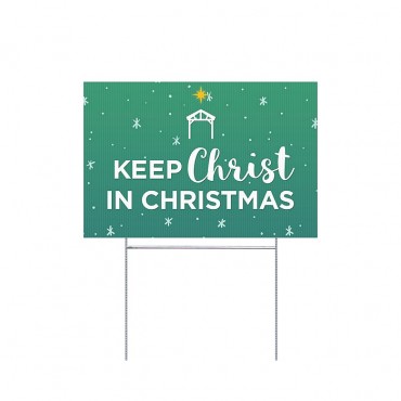 Keep Christ in Christmas - white on green
