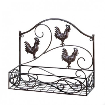 Three Roosters Wall Basket