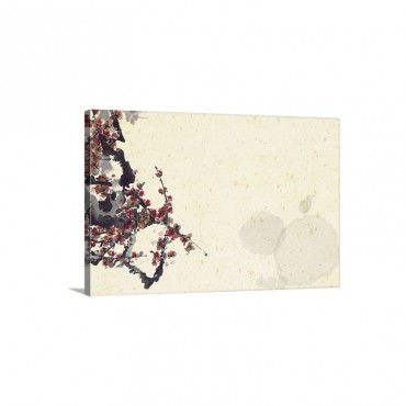 Traditional Chinese Styled Painting Of Flowers And Branches Wall Art - Canvas - Gallery Wrap