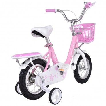 12 In. Kids Bike Bicycle With Training Wheels And Basket