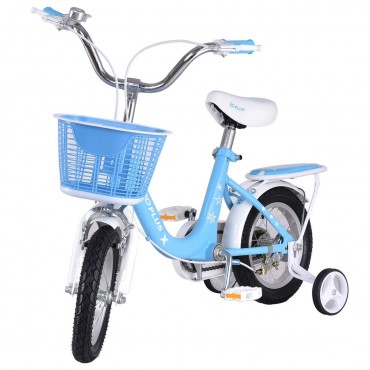 16 In. Kids Bike Bicycle With Training Wheels And Basket