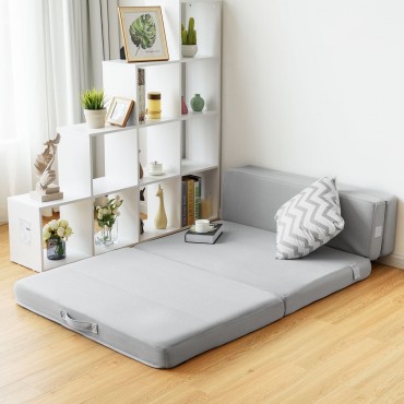 4 In. Folding Sofa Bed Foam Mattress With Handles