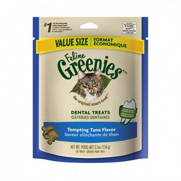 Greenies Feline Dental Treats - Tempting Tuna Flavor - Value Size - 5.5 oz - 2 Pieces