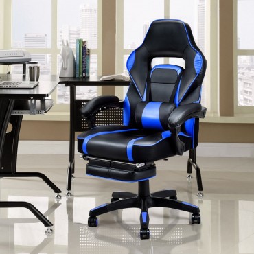 Swivel High Back Computer Office Chair With Footrest