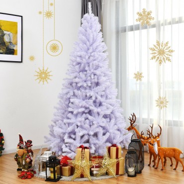 7.5 Ft. Hinged Artificial Christmas Tree With Metal Stand