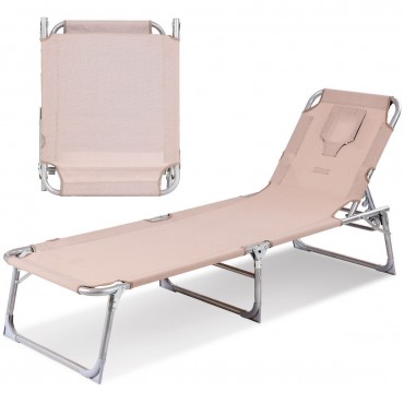 Patio Deck Adjustable Chaise Lounge Recliner Chair