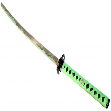 40.5 in. Green and Black Zombie Samurai Katana Sword Carbon Steel