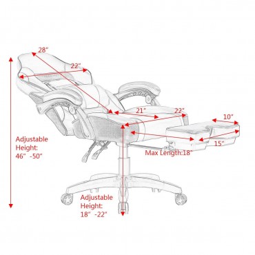 Swivel High Back Computer Office Chair With Footrest