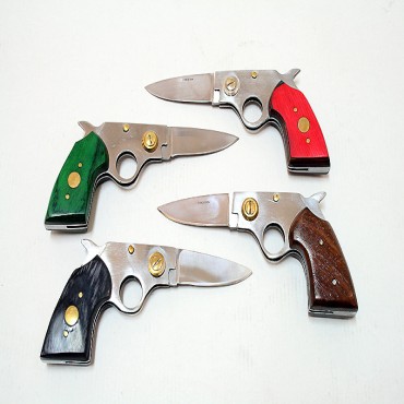 8 in. Wholesale Folding Gun Knife with Pouch Sharp