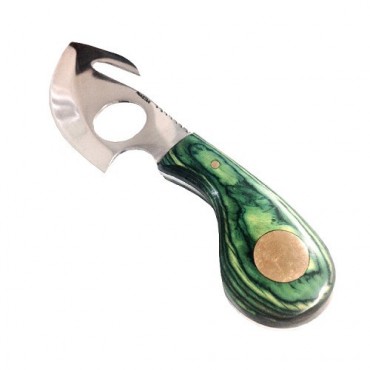 7 in. Skinner Knife Green Color Handle With Sheath