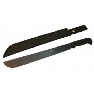 18 in. Mid Size Hunting Machete with Sheath All Black