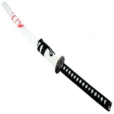 40.5 in. White Collectible Samurai Sword Ninja with Stand