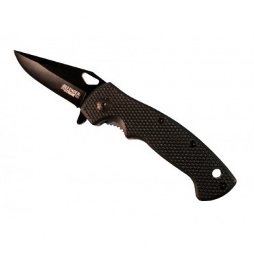 7.5 in. Mini Folding Spring Assisted Knife Black Handle With Clip