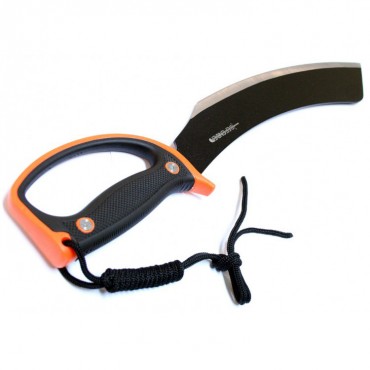 21 in. Black and Silver Machete with A Black Orange Handle and Sheath