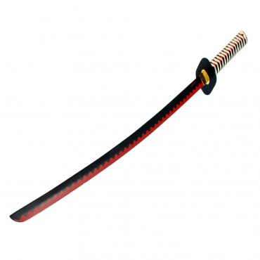 40.5 in. White Collectible Black & Red Carbon Steel Blade Ninja Samurai Sword