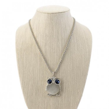 White Crystal Owl Necklace