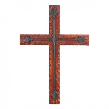 Wood Iron Wall Cross