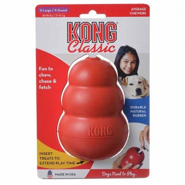 Kong Classic Dog Toy - Red - X-Large - Dogs 60-90 lbs - 5 in. Tall x 1.25 in. Diameter
