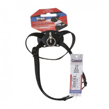 Coastal Pet Size Right Adjustable Nylon Harness - Black - X - Small - Girth Size 10 in. - 18 in.