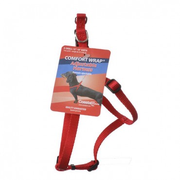Tuff Collar Comfort Wrap Nylon Adjustable Harness - Red - X - Small - Girth Size 12 in. - 18 in.