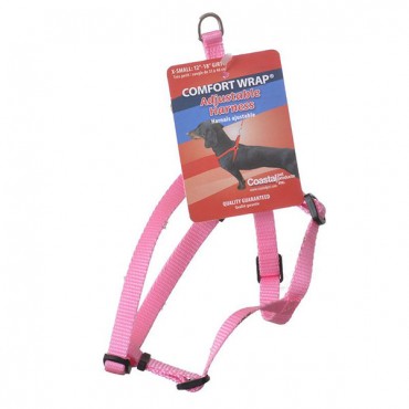 Tuff Collar Comfort Wrap Nylon Adjustable Harness - Bright Pink - X - Small - Girth Size 12 in. - 18 in.