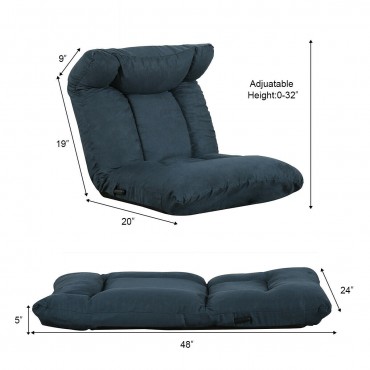 Adjustable Folding Lazy Recliner Cushioned Floor Sofa