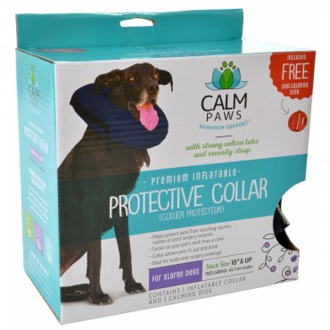 Calm Paws Premium Inflatable Protective Collar - X-Large - 1 Count - Neck 18 and Up