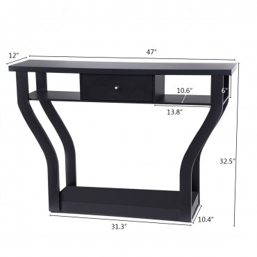 Modern Entryway Accent Console Table With Drawer