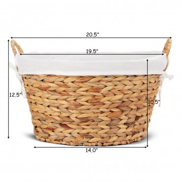 Set Of 2 Large Seagrass Laundry Storage Basket