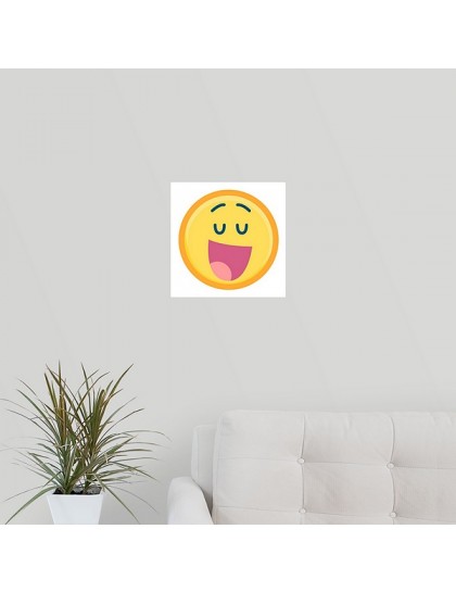 Smiling Emoji With Blue Features