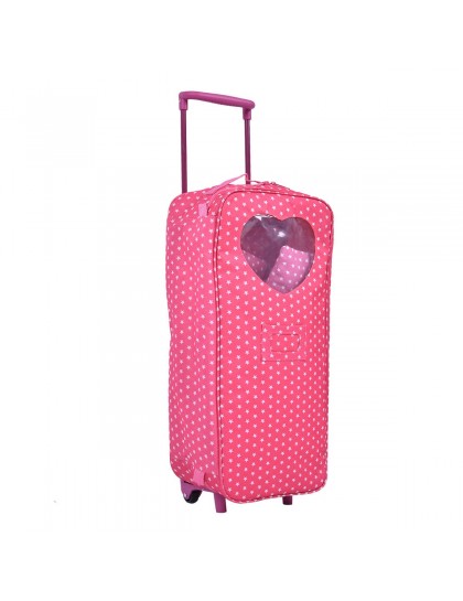 18 In. Doll Travel Carrier Trolley Case With Bed And Bedding